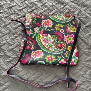 Vera Bradley Floral Paisley Crossbody Bag - Pink and Green
